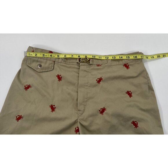 Vintage 1980s Lord Jeff Shorts Mens 36 Tan Embroidered Crabs Brief Liner Hippie - Picture 7 of 12